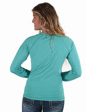 Turquoise Breathe Instant Cooling UPF Long Sleeve Raglan / Baseball Tee