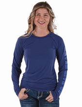 Indigo Breathe Instant Cooling UPF Long Sleeve Raglan / Baseball Tee