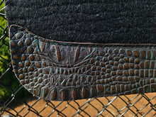 30" x 30" All Around Pad - Black / Dark Lagoon Bronze Croc -  Round Skirt - 3/4" Thick - NGH Wither
