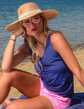 Cowgirl Tuff Breathe Instant Cooling UPF Racerback Tank - Indigo