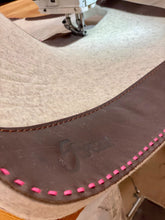 30" x 30" All Around Pad - Natural / Dark Brown w/ Buckstitching -  3/4" Thick