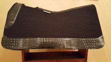 5 Star Roper 3/4" Black Pad w/ Black & Silver Crocodile Wear Leathers