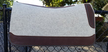 32" x 30" Roper Pad - Natural / Dark Brown w/ Blueberry Buckstitch -  3/4" Thick (FF)