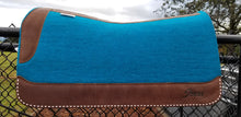 32" x 30" Roper Pad - Turquoise / Dark Brown with White Buckstitching -  1" Thick (NGH)