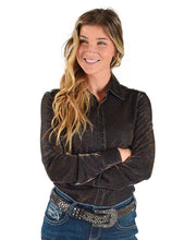 Multi Color Dark Lightweight Stretch Shimmer Pullover Button-Up