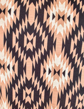 Earth tone Aztec Mid-weight Stretch Jersey Pullover Button-Up