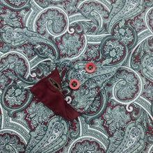 Grenouille Maroon and Slate Green Paisley Shaped Fit Shirt